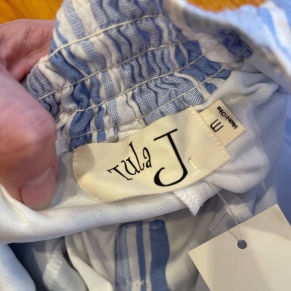 [Tula J.] blue and white striped halter top romper - Picture 4 of 6